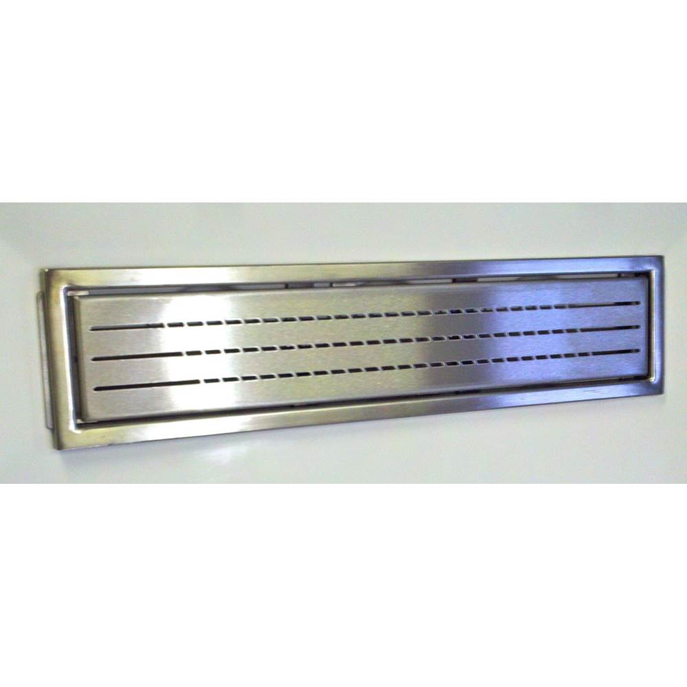 ARC Linear Drain with Slotted Cover - Brushed Stainless Steel