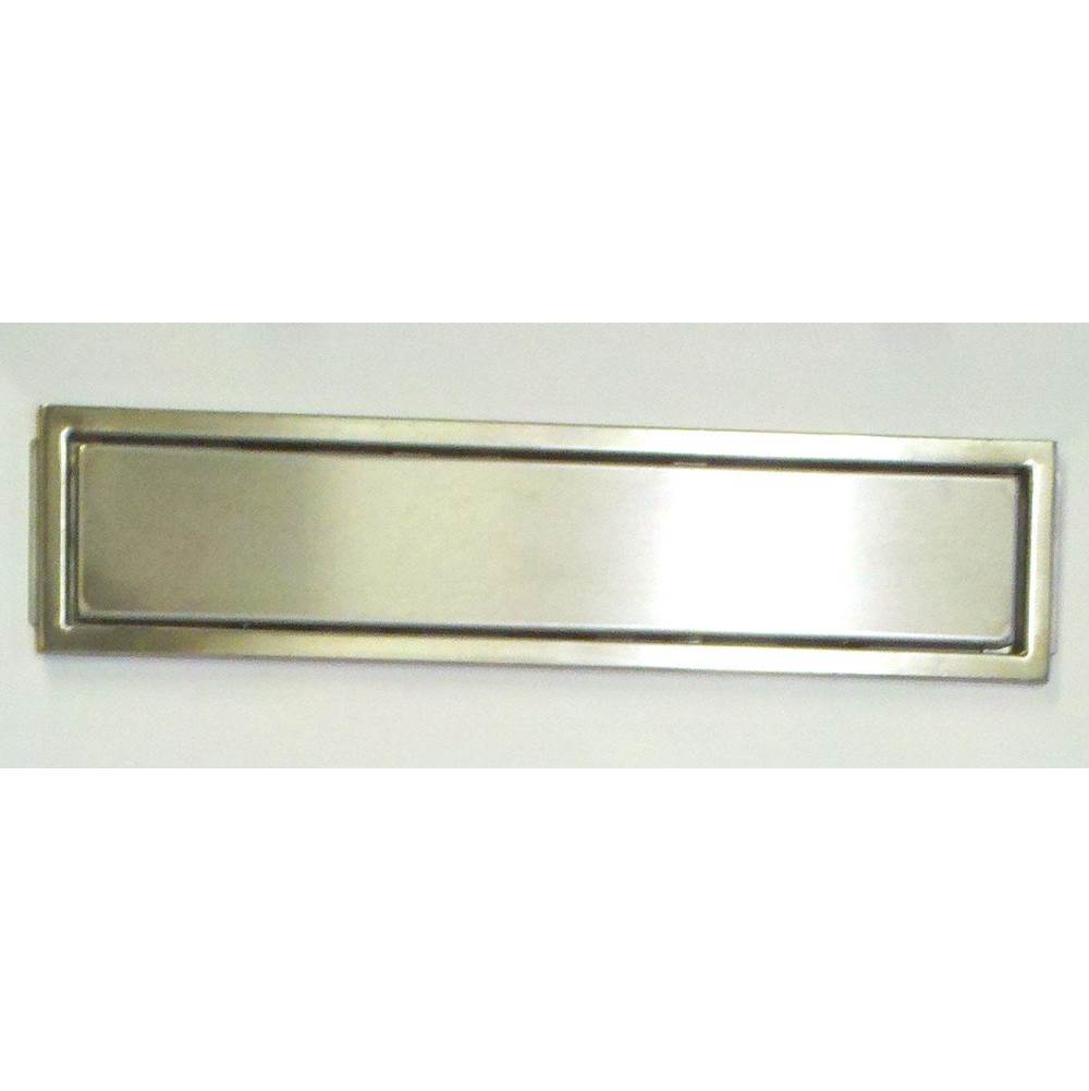 ARC Linear Drain with Solid Cover - Brushed Stainless Steel