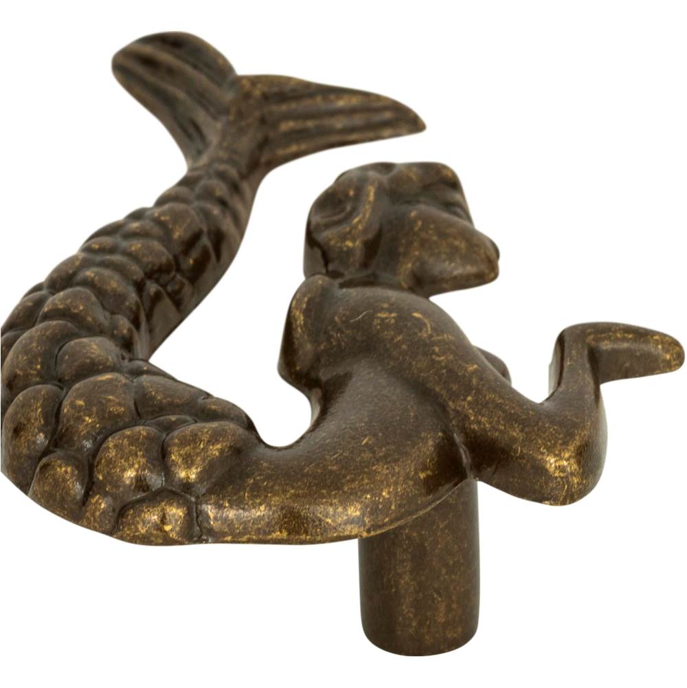 Atlas Mermaid Knob Left 2 1/2 Inch Burnished Bronze