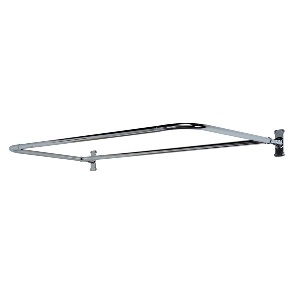 Barclay 60'' D Shower Rod,Brushed Nickel