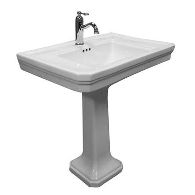 Barclay Drew 770 Pedestal 8'' WS faucet Hole, Overflow, White