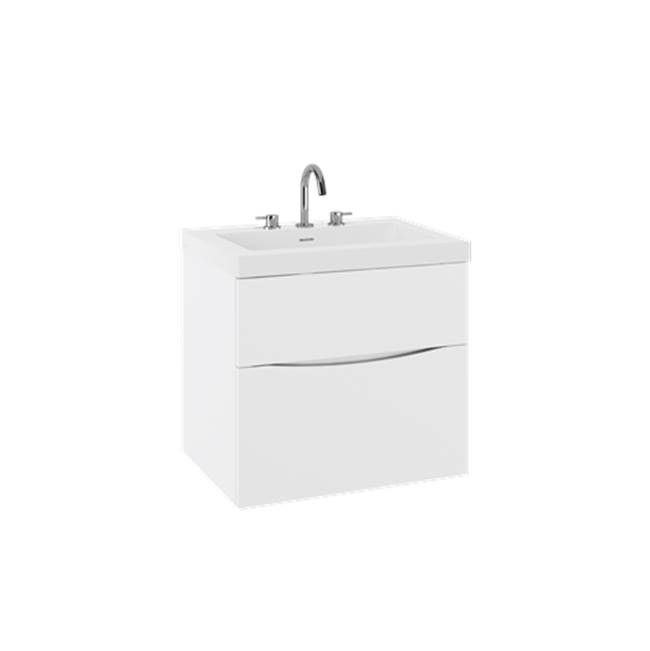 Crosswater London Mpro Double Drawer Unit With Smith Basin Top, 24In, White