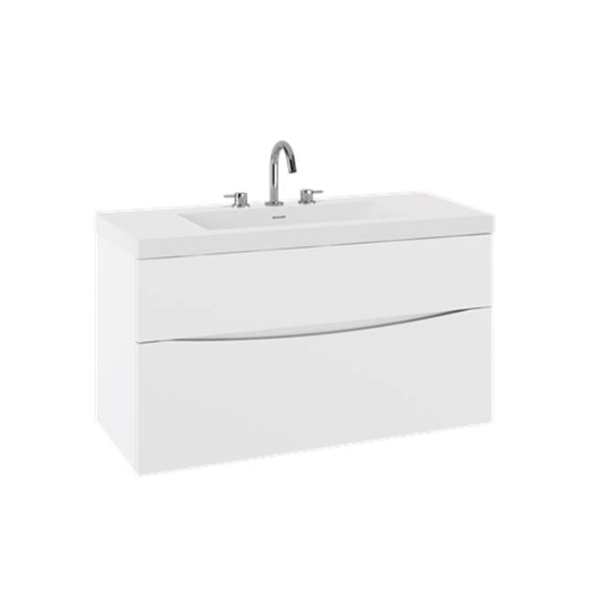 Crosswater London Mpro Double Drawer Unit With Smith Basin Top, 39In, White