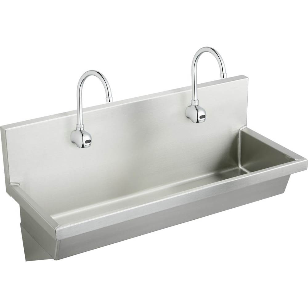 Elkay Stainless Steel 48'' x 20'' x 8'', Wall Hung Multiple Station Hand Wash Sink Kit