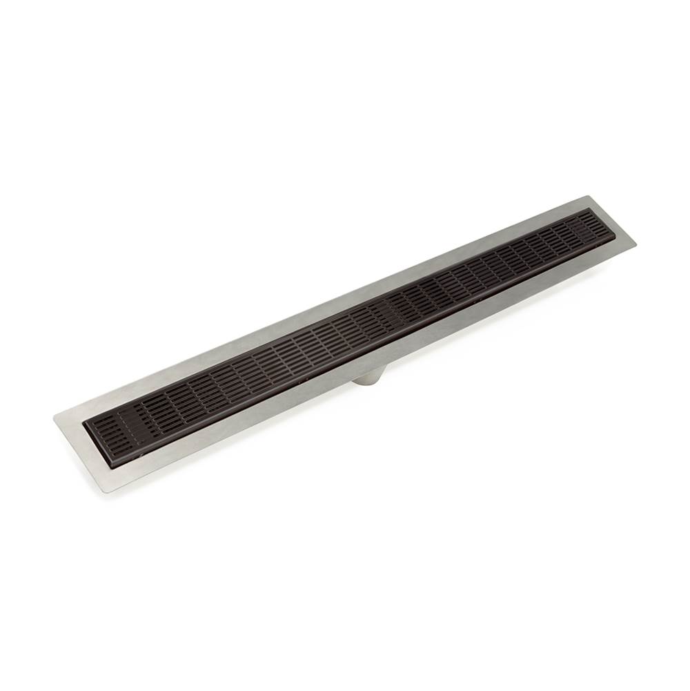 Infinity Drain 60'' FF Series Complete Kit with 2 1/2'' Perforated Slotted Grate in Oil Rubbed Bronze