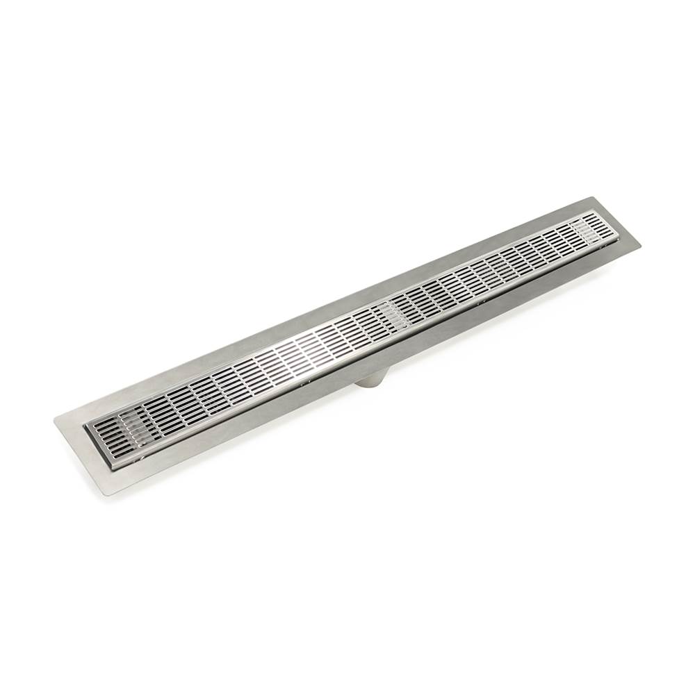 Infinity Drain 24'' FF Series Complete Kit with 2 1/2'' Perforated Slotted Grate in Satin Stainless