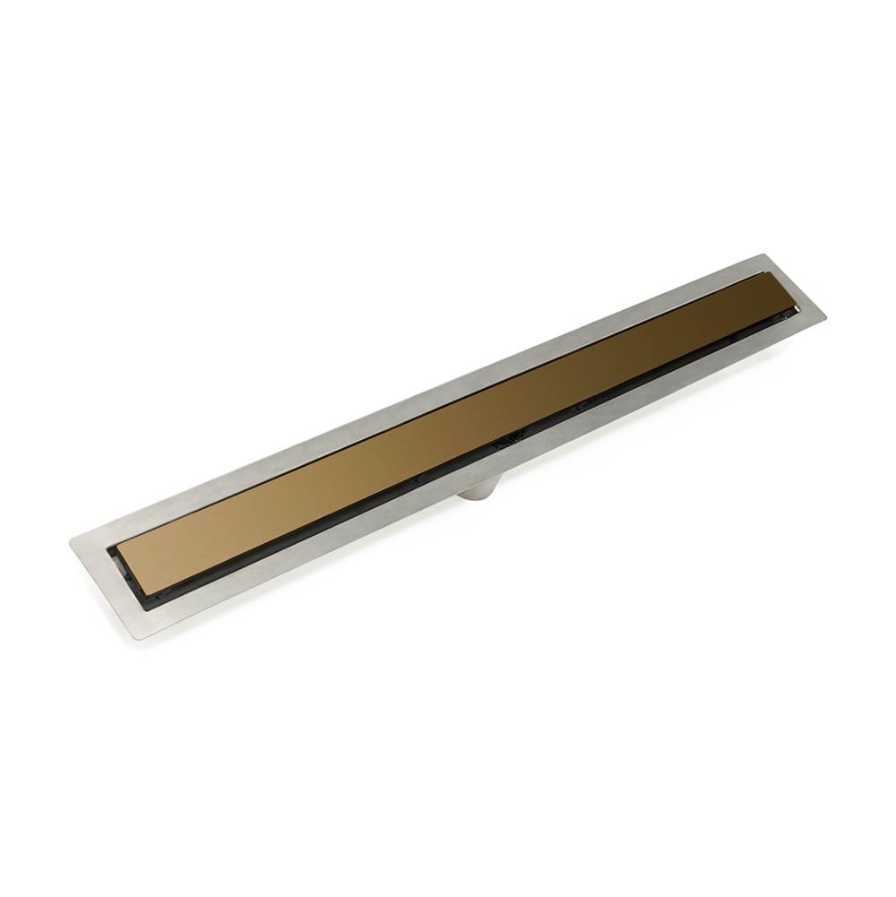 Infinity Drain 60'' FF Series Complete Kit with 2 1/2'' Solid Grate in Satin Bronze