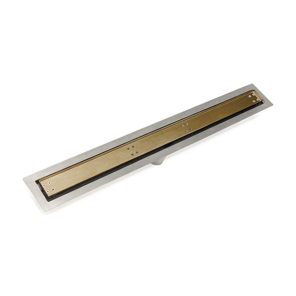 Infinity Drain 60'' FF Series Complete Kit with Tile Insert Frame in Satin Bronze