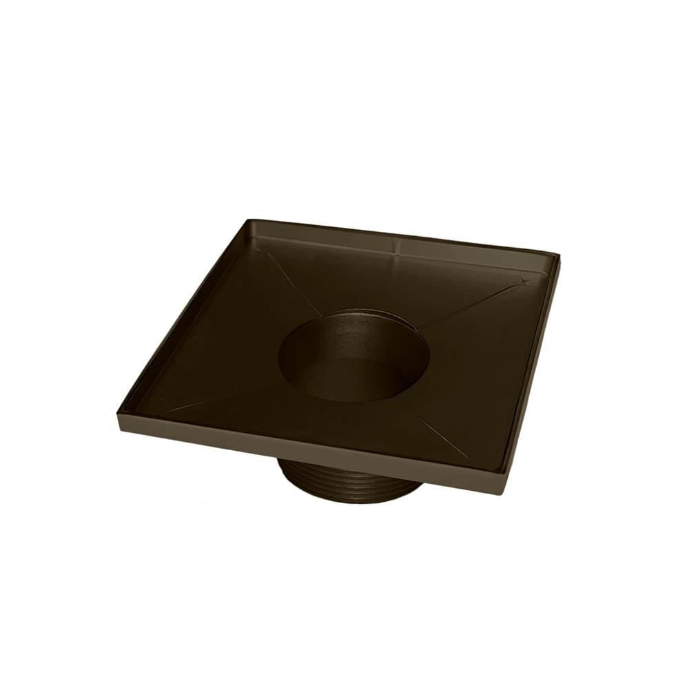 Infinity Drain 5'' x 5'' Stainless Steel 2” Throat only in Oil Rubbed Bronze