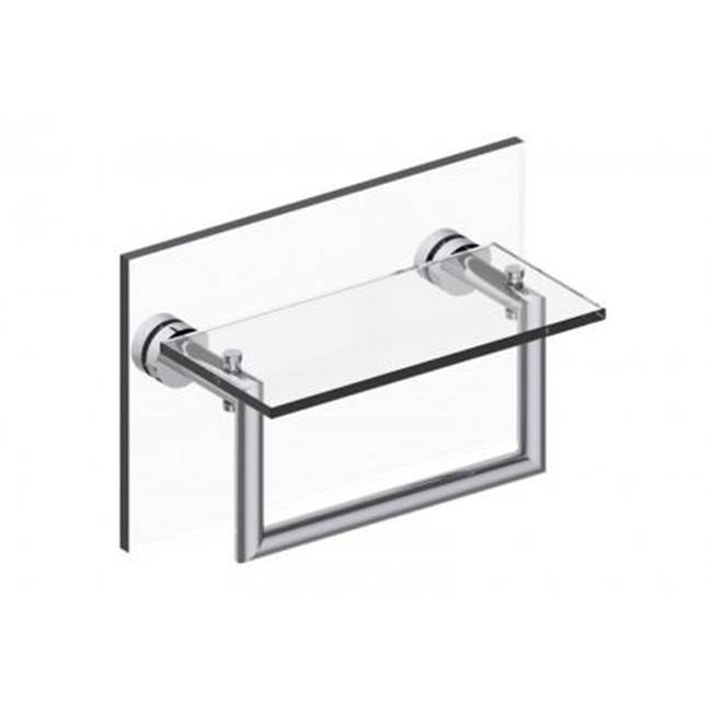 Kartners OSLO - 10-inch Glass Shelf with Towel Rail Through Glass-Matte Black