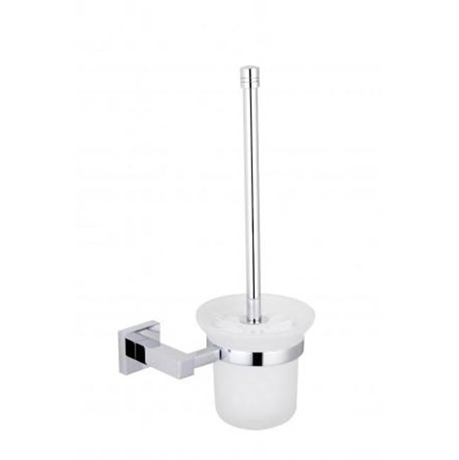 Kartners LONDON - Wall Mounted Toilet Brush Set with Frosted Glass-Matte White
