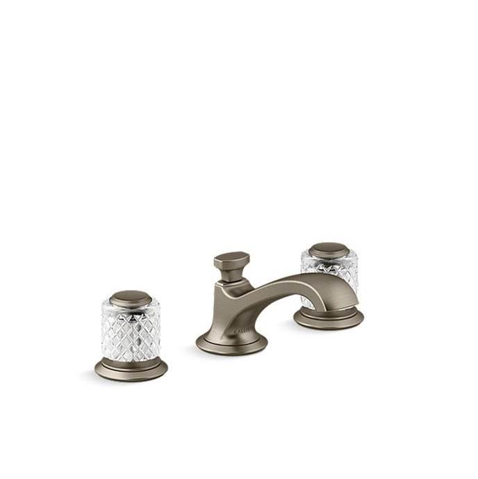 Kallista Script® Decorative Sink Faucet, Low Spout, Saint-Louis Clear Crystal Knob Handles