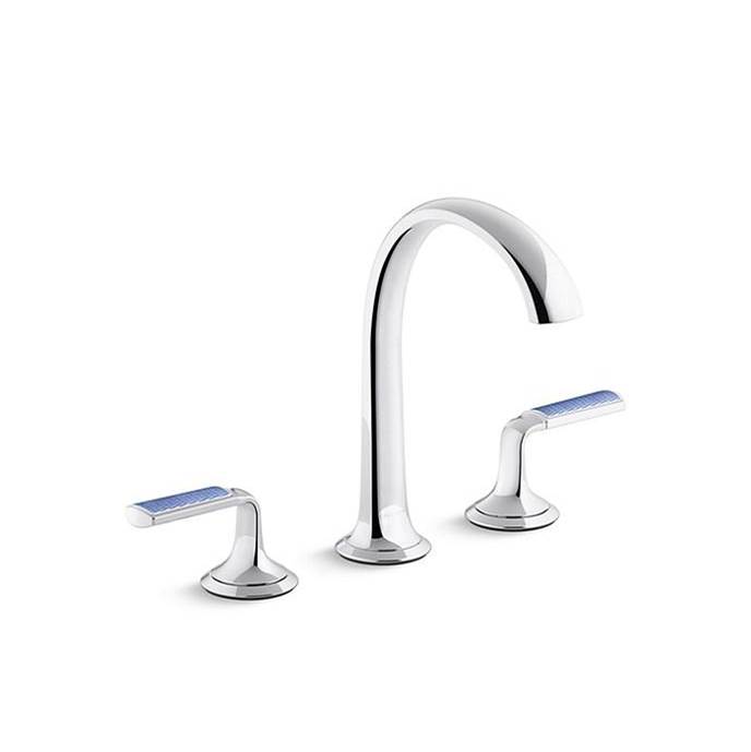 Kallista Script® Sink Faucet, Arch Spout, Blue Wave Lever Handles