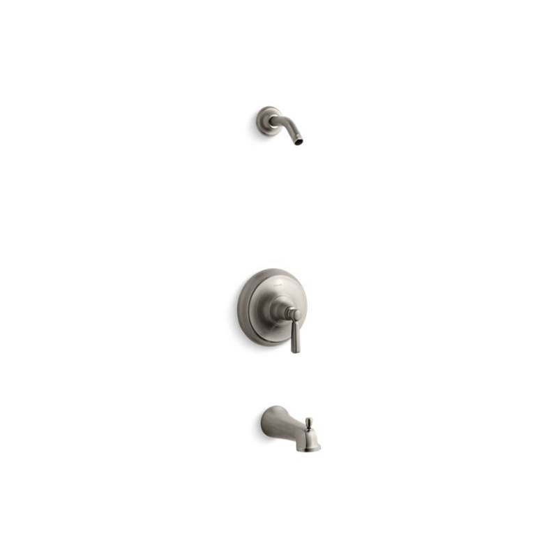 Kohler Bancroft® Rite-Temp(R) bath and shower valve trim with metal lever handle and slip-fit spout, less showerhead