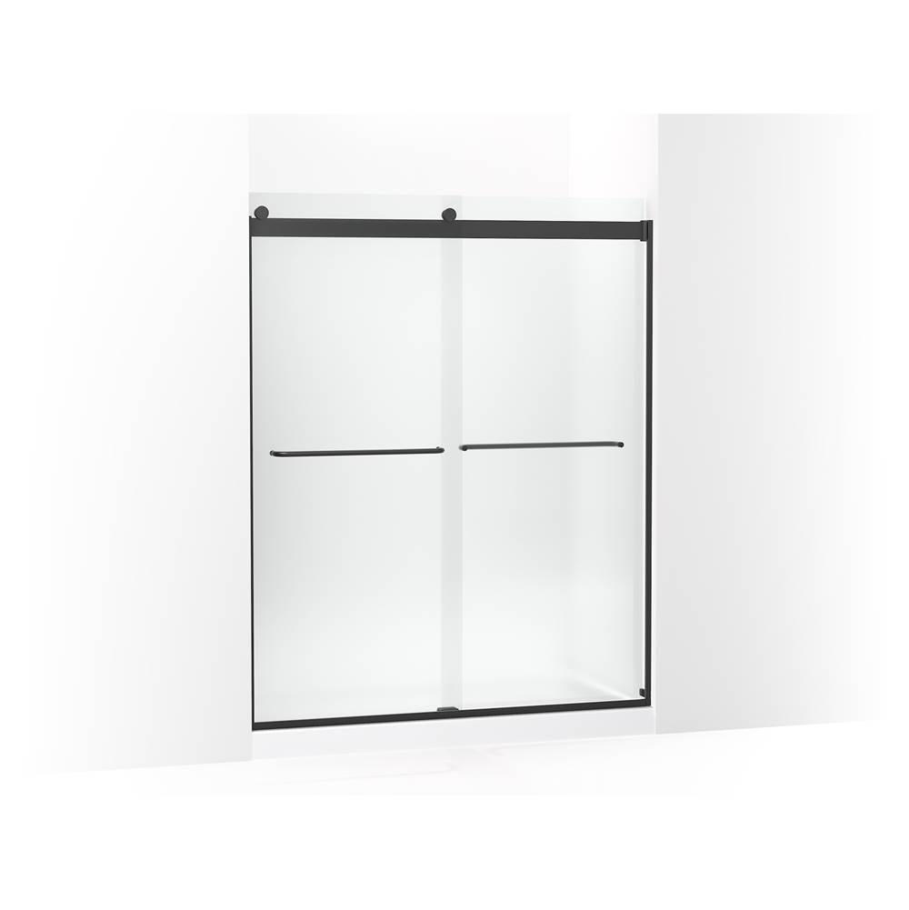 Kohler Levity Sliding Shower Door, 74-in H X 56-5/8 - 59-5/8-in W, with 1/4-in Thick Frosted Glass