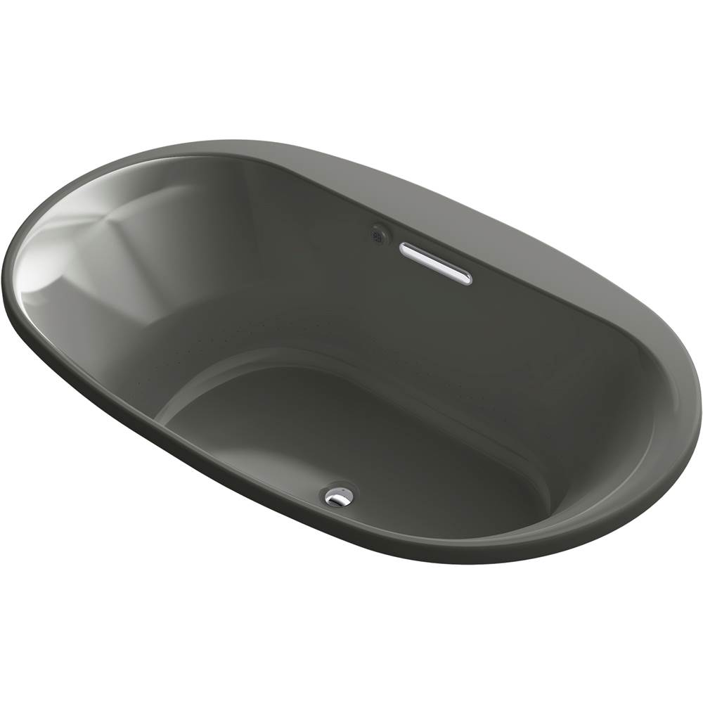 Kohler Underscore® Oval 71-1/2'' x 41-1/2'' Heated BubbleMassage™ air bath with center drain