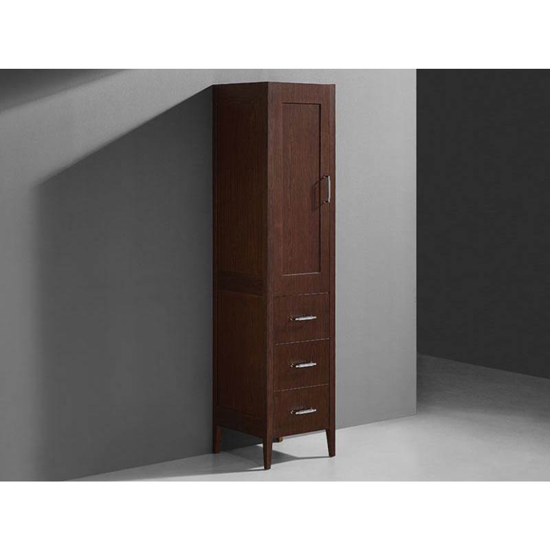 Madeli 18''W Encore Linen Cabinet, Brandy. Free Standing, Left-Hinged. Non-Handed, 18'' X 18'' X 76''