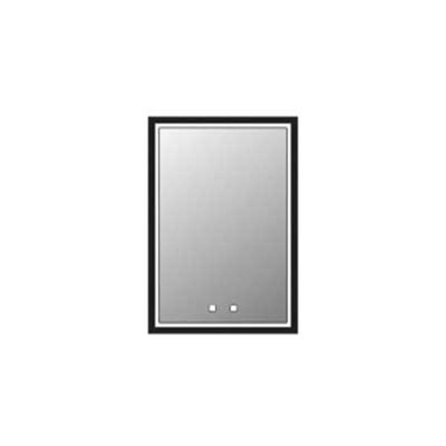 Madeli Illusion Lighted Mirrored Cabinet , 20X36''Right Hinged-Recessed Mount, Matte Black Frame-Lumen Touch+, Dimmer-Defogger-2700/4000 Kelvin