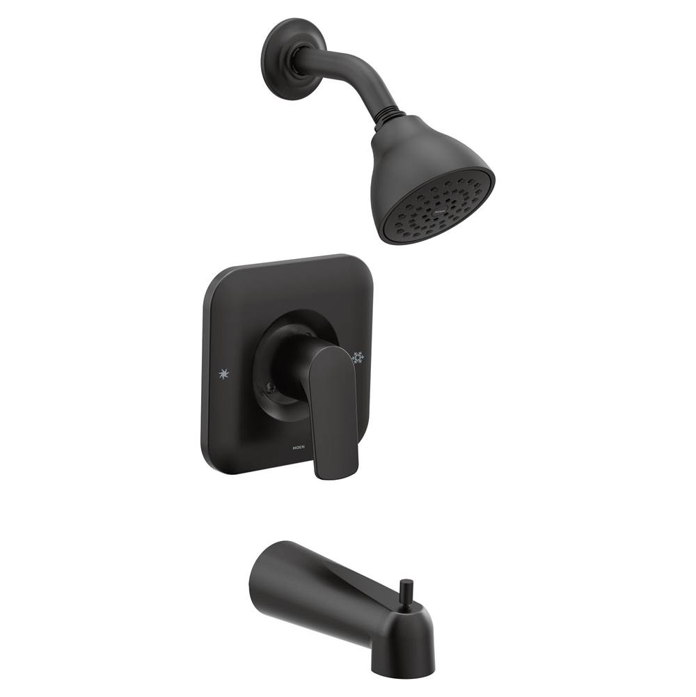 Moen Rizon Single-Handle 1-Spray Posi-Temp Tub and Shower Faucet Trim Kit in Matte Black (Valve Sold Separately)