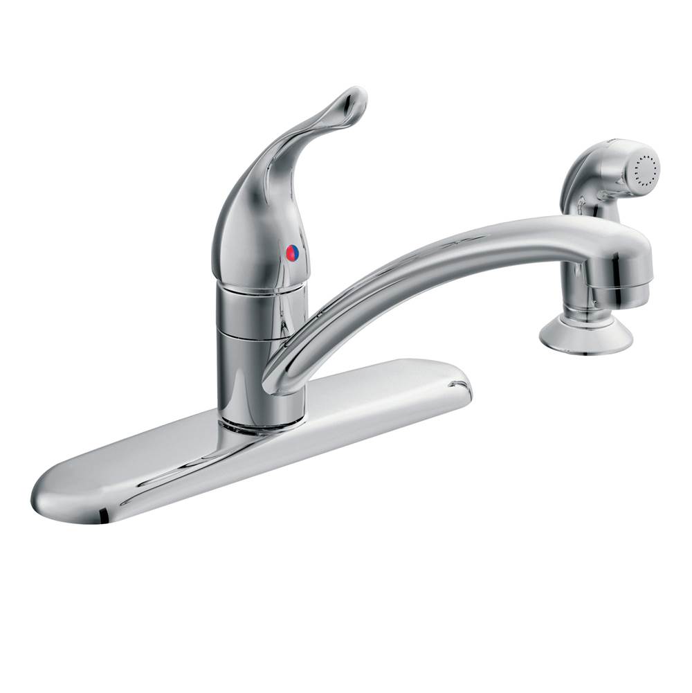 Moen Chateau Single-Handle Standard Kitchen Faucet with Side Sprayer in Chrome