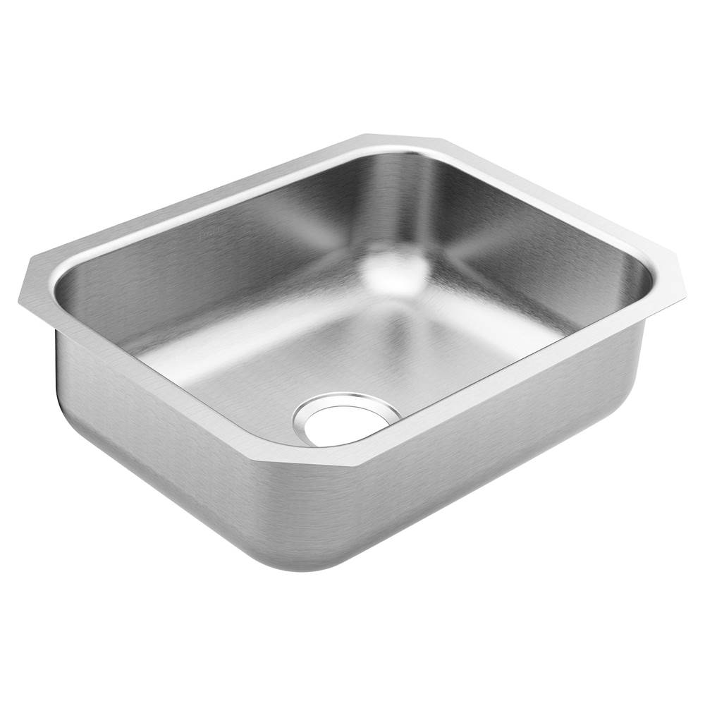 Moen 18000 Series 23.5-inch 18 Gauge Undermount Single Bowl Stainless Steel Kitchen Sink, 7-inch Depth