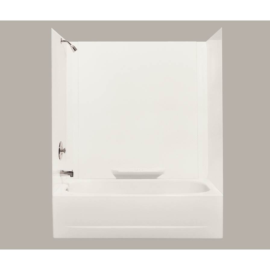 Mustee And Sons Durawall Bathtub Wall, Fiberglass, Biscuit, 3 Piece