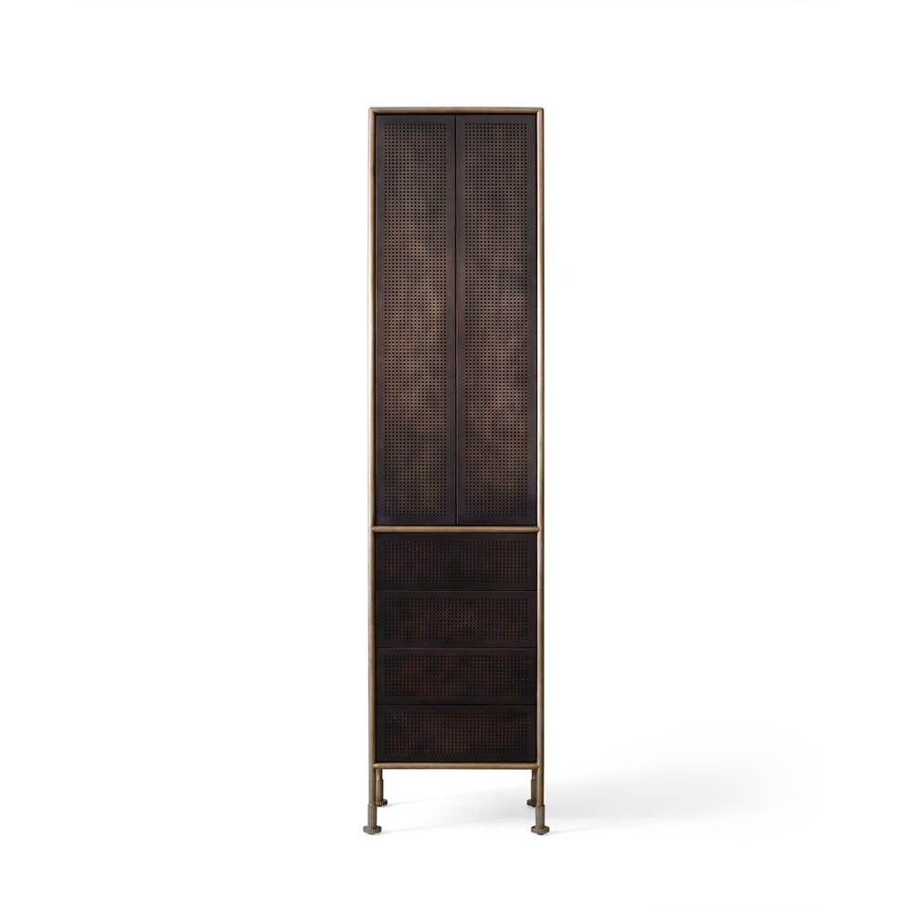 Robern Mackey 20'' X 80'' X 16'' Linen Cabinet In Aged Brass With Antique Bronze Finish
