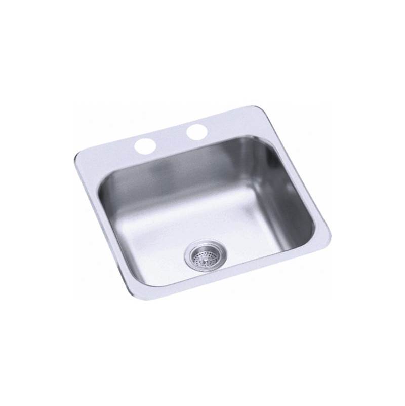 Sterling Plumbing Top-mount single-basin bar sink, 15'' x 15'' x 5-1/2''