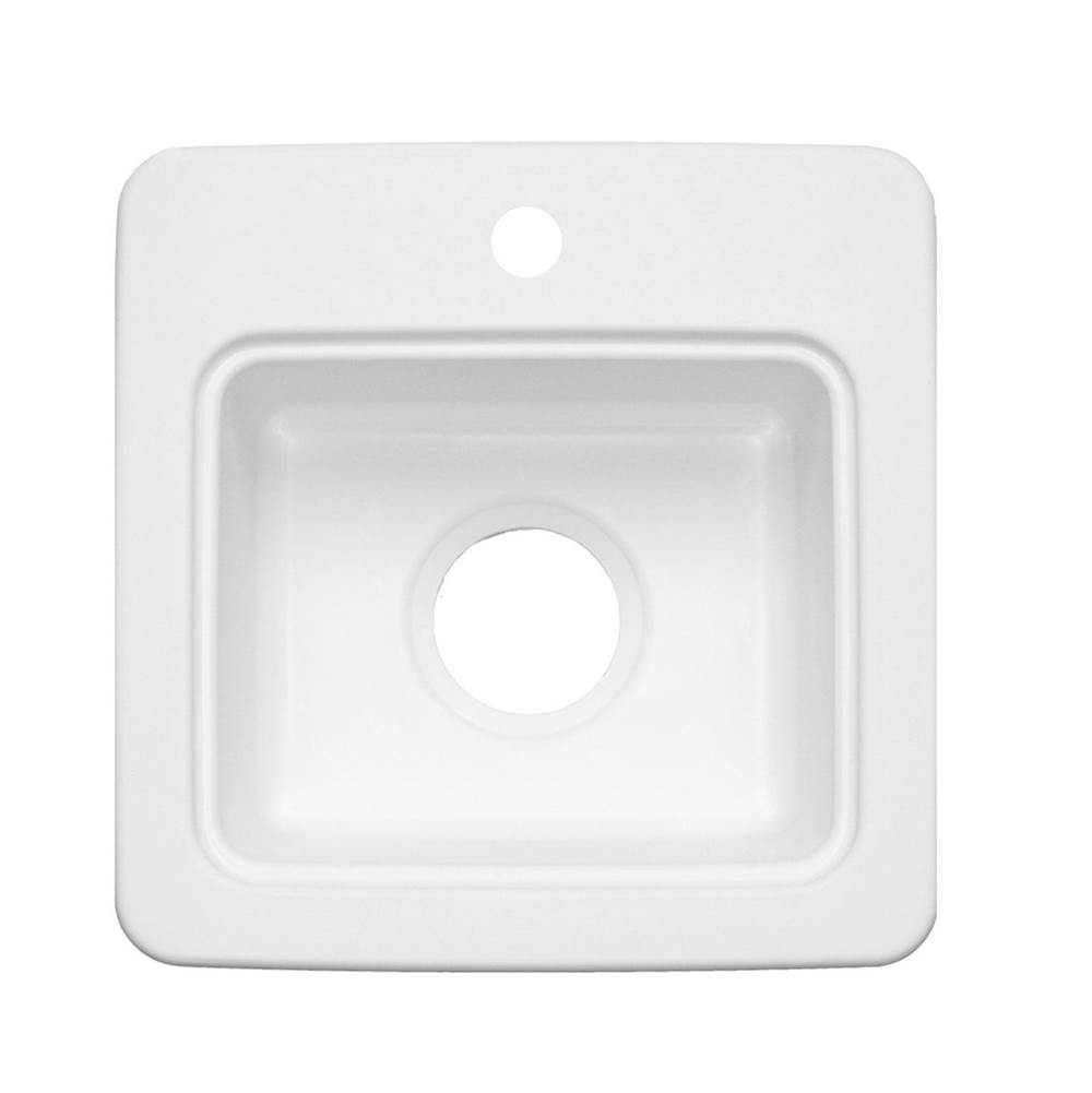 Swan BS-1515 15 x 15 Swanstone® Dual Mount Entertainment Sink in White