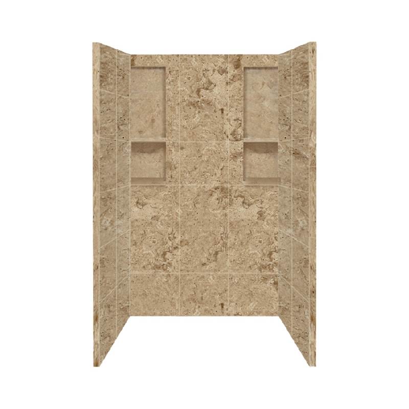 Transolid 48'' x 34'' x 80'' Solid Surface Shower Wall Surround in Sand Mountain