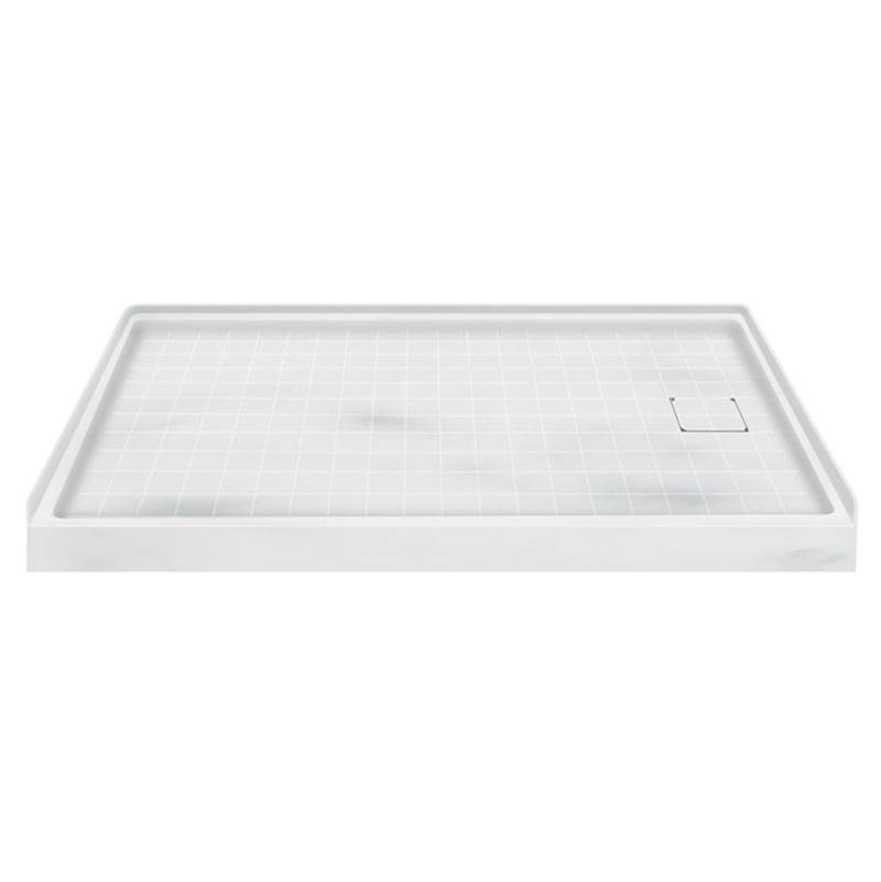 Transolid 60'' x 32'' Solid Surface Right-Hand Shower Base in Storm