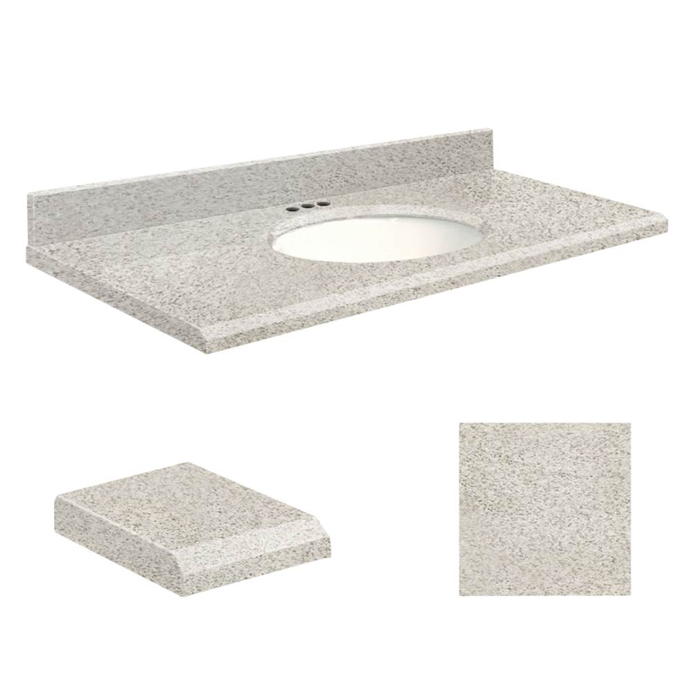 Transolid Quartz 49-in x 22-in Bathroom Vanity Top with Beveled Edge, 4-in Centerset, and White Bowl in Portage Pass Top, White Bowl