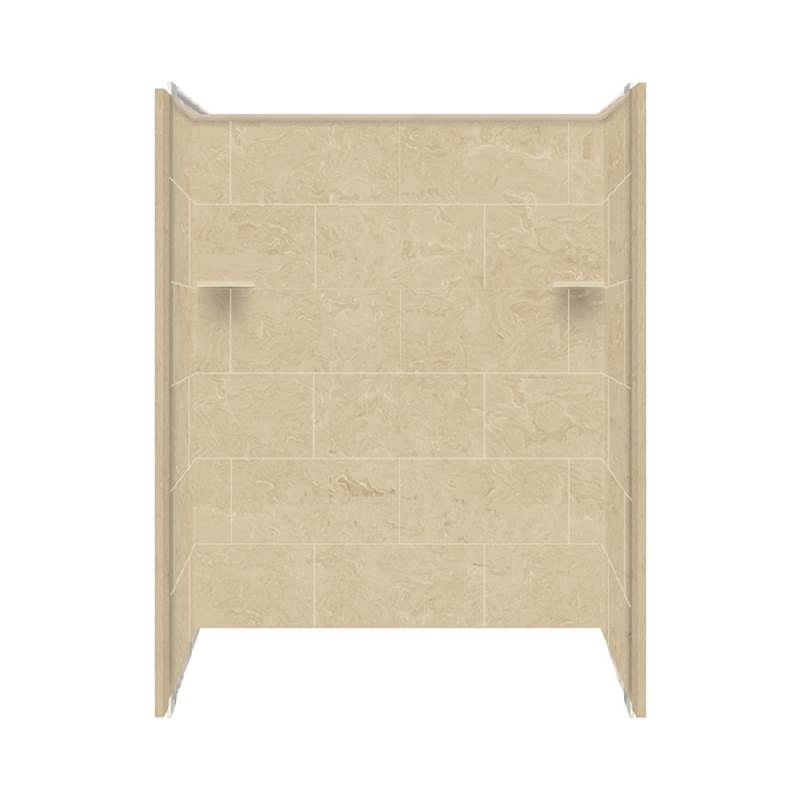 Transolid 60'' x 36'' x 72'' Solid Surface Shower Wall Surround in Silver Mocha