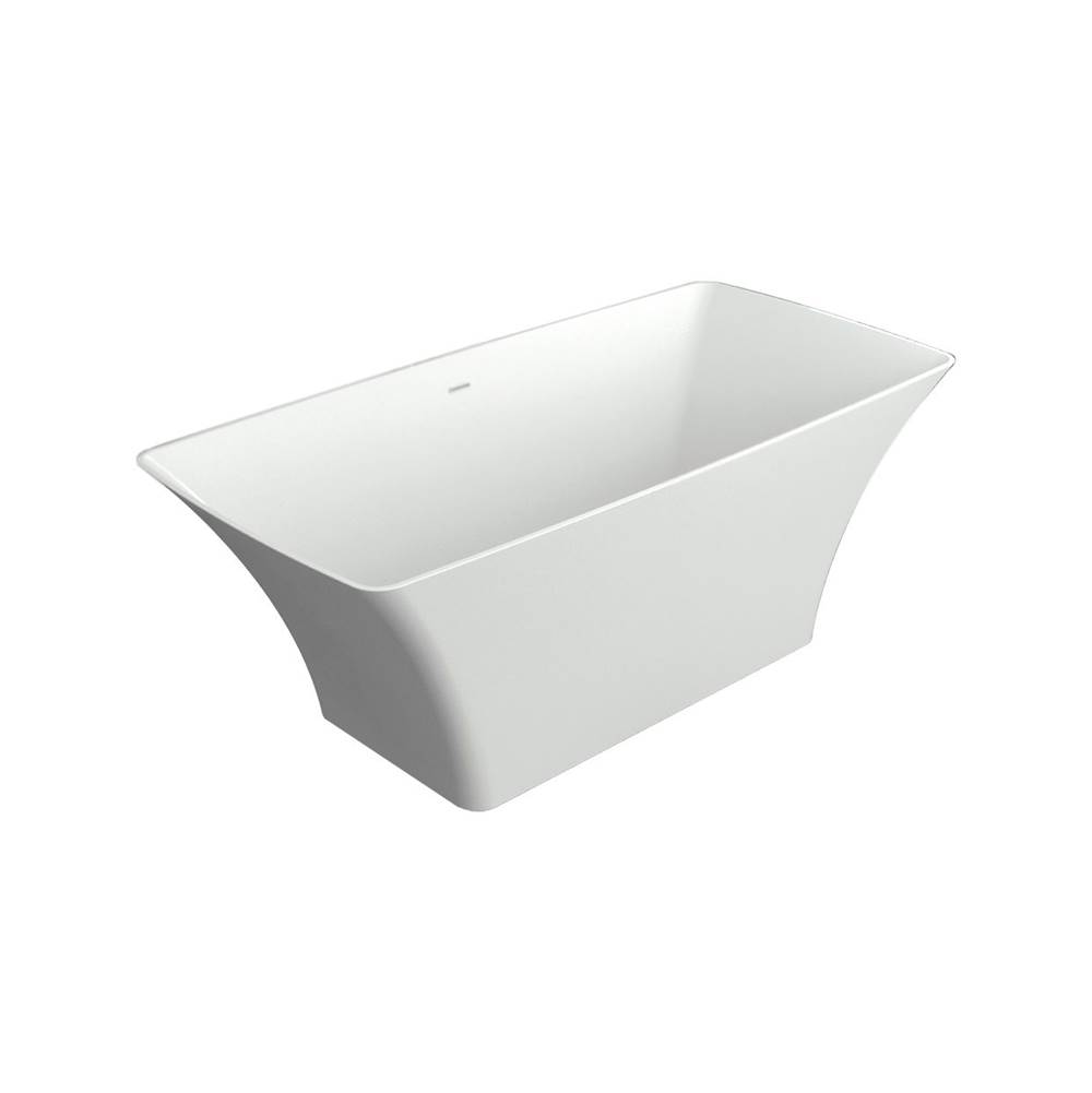 Transolid SLY6030-0 Lynville 60'' L x 30'' W x 24'' H Artificial Stone Freestanding Bathtub in White