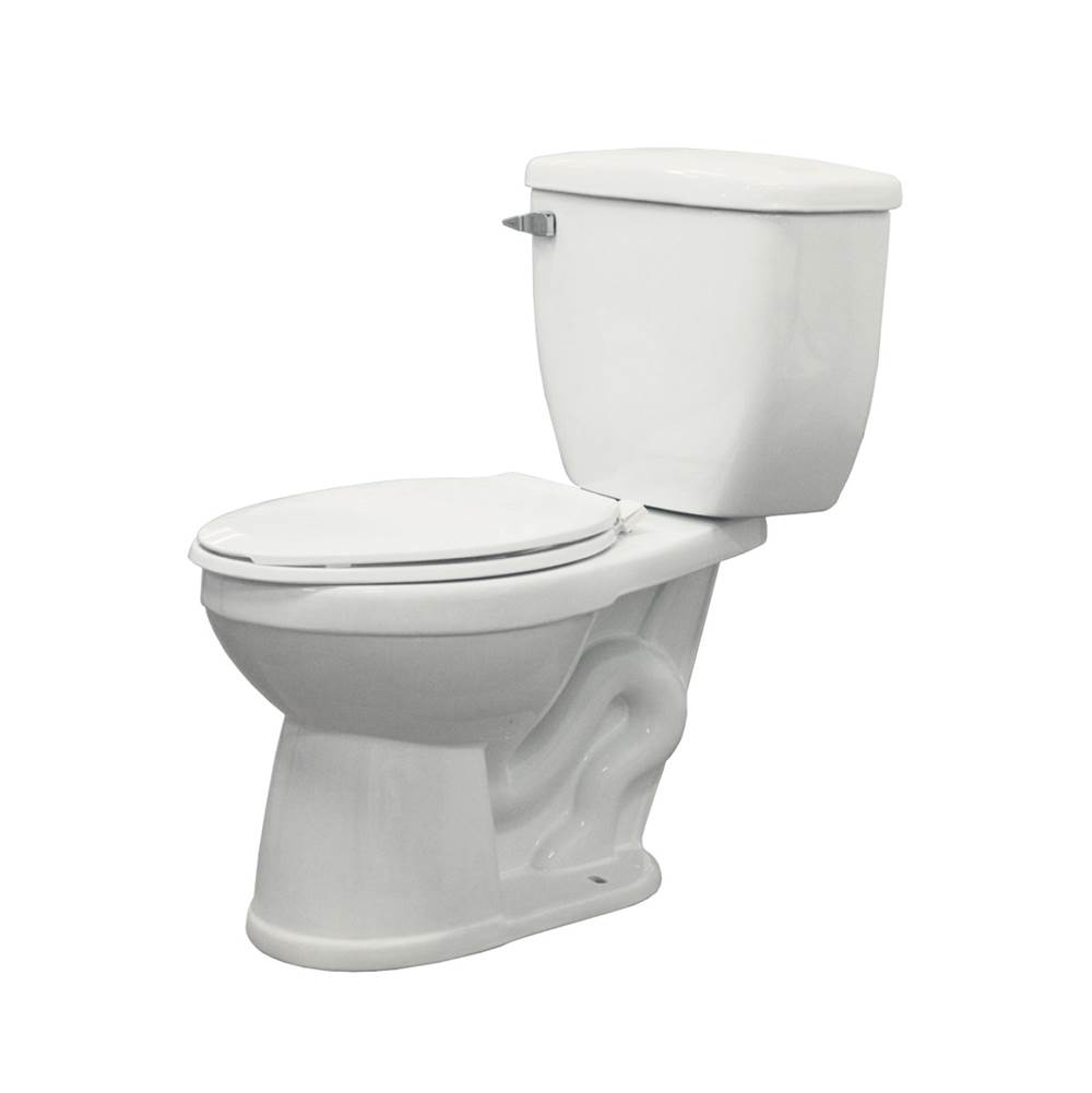 Transolid Two Piece McKinley Elongated Front Toilet in White