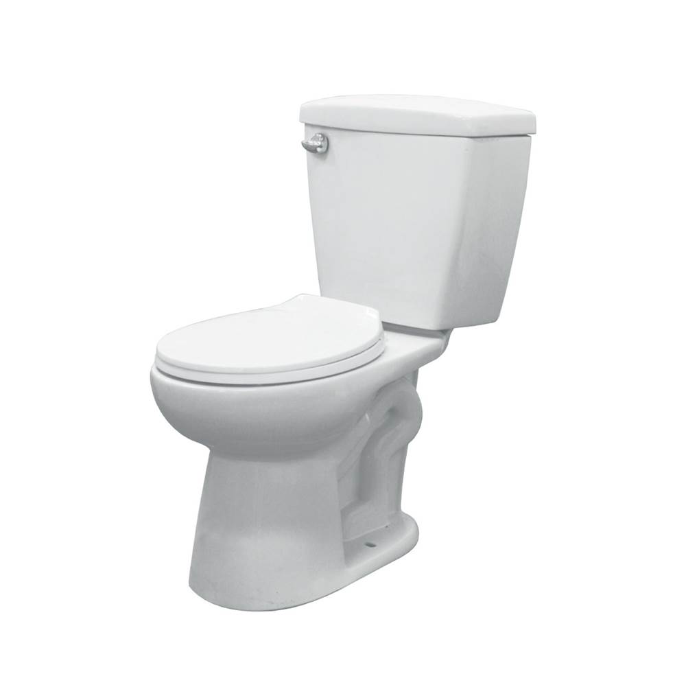 Transolid Two Piece Harrison Round Front Toilet in White