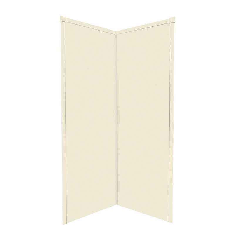 Transolid 38'' x 38'' x 96'' Decor Corner Shower Wall Kit in Biscuit