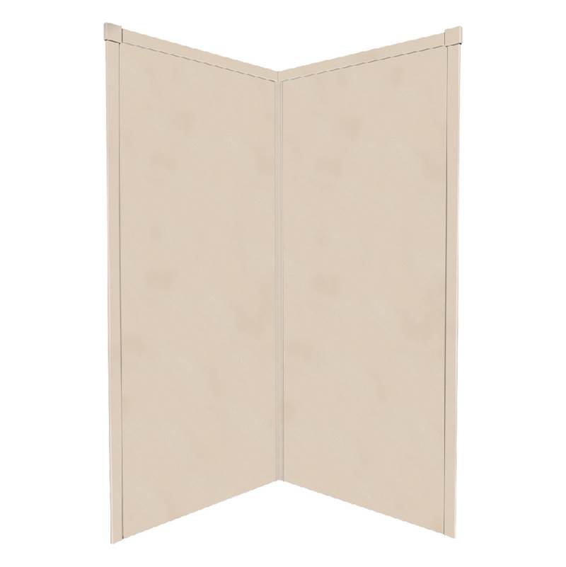 Transolid 42'' x 42'' x 72'' Decor Corner Shower Wall Kit in Sand Castle