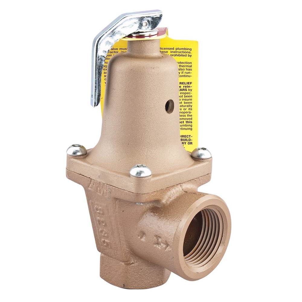 Watts 3/4 In Iron Boiler Pressure Relief Valve, 75 psi, Expanded Outlets