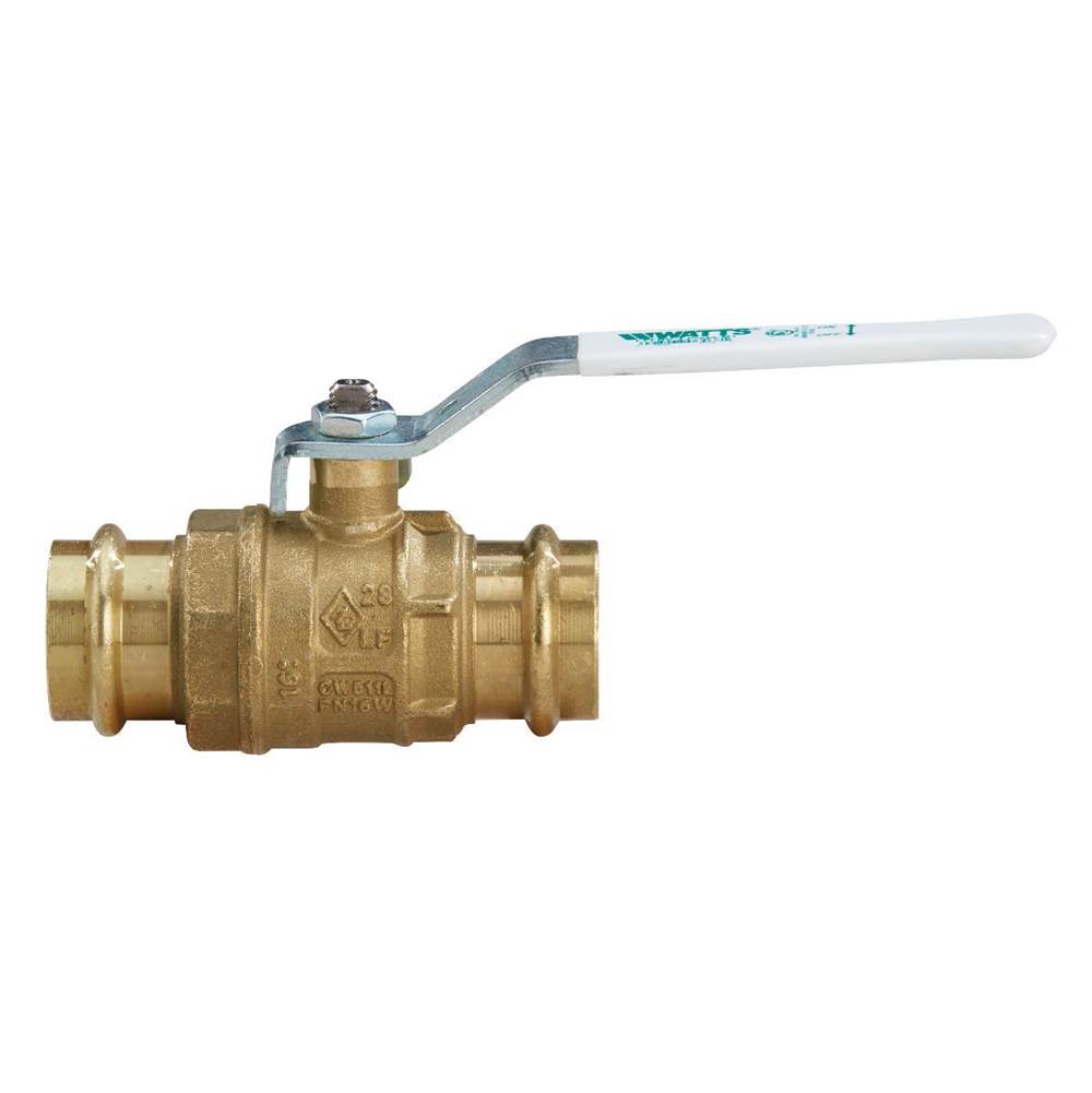 Watts 3/4 In Lead Free 2-Piece Full Port Brass Ball Valve, Integral Press Fitting End