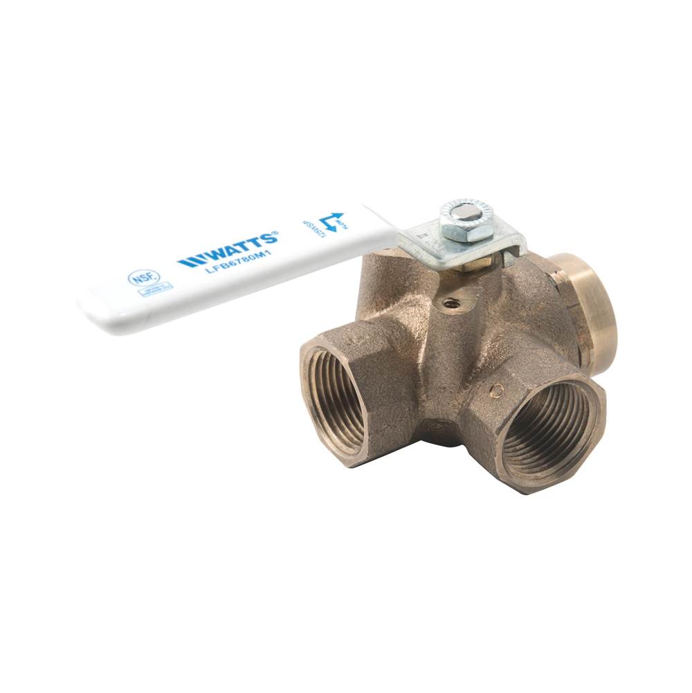 Watts 3/4 In Lead Free 2-Piece Full Port Diverter Ball Valve, Npt End Connections
