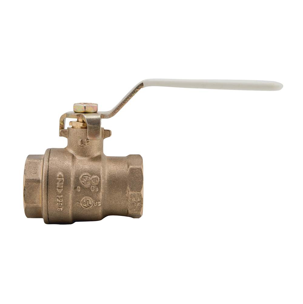 Watts 2 In Lead Free 2-Piece Full Port Ball Valve with Threaded End Connections and Chrome Plated Brass Ball